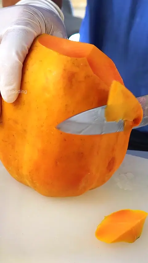 Heavenly Fruit_! Satisfying Papaya Cutting Skills - Thai Street Food