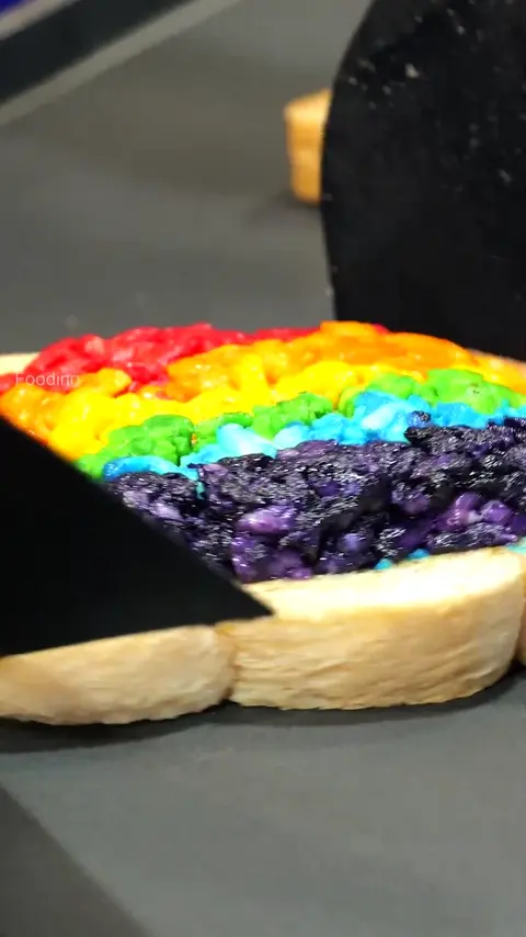 Amazing Rainbow Cheese Toast - Thai Street Food