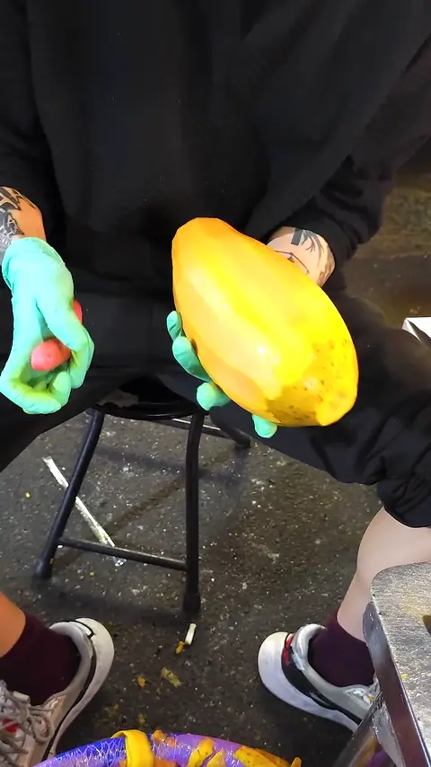 Must Try! Amazing Taiwanese Papaya Cutting Skills - Fruit Cutting Skills