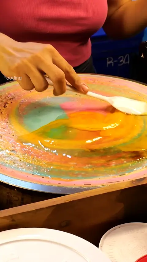 Amazing Rainbow Galaxy Crepe from a Girl with a Beautiful Smile