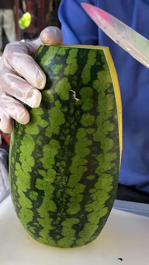 Amazing Bright Yellow Watermelon Cutting Skills - Fruit Cutting Skills - Thai Street Food