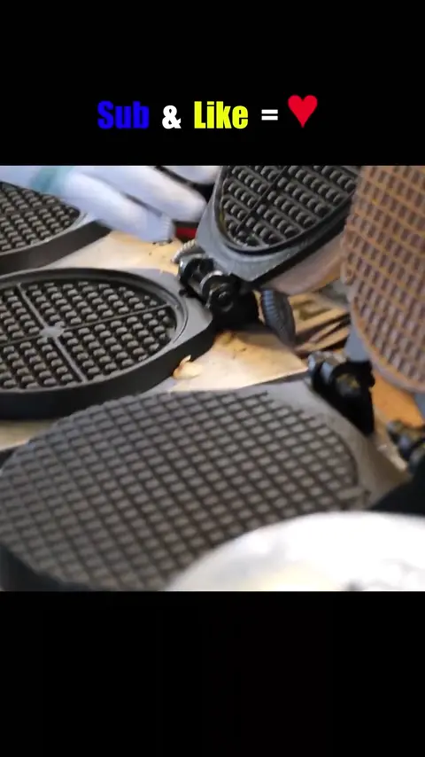 The Marriage of Black Waffles and Ice Cream _ Korean Street Food