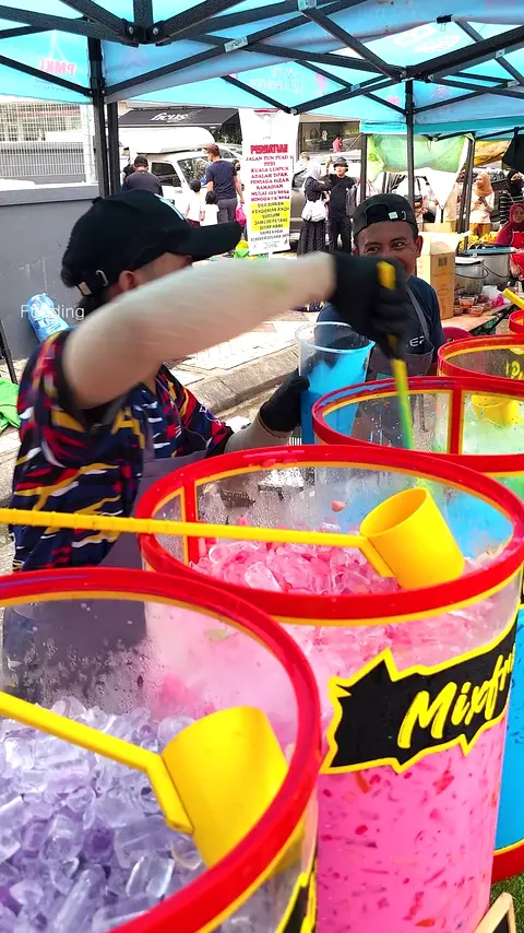 Amazing Colorful Rainbow Juice in Penang - Malaysian Street Food