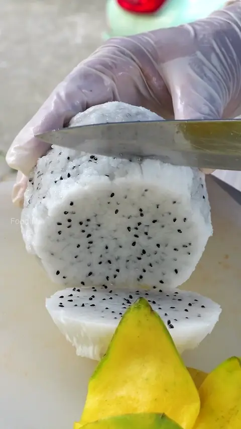 Amazing Yellow Dragon Fruit Cutting  - Thai Street Food