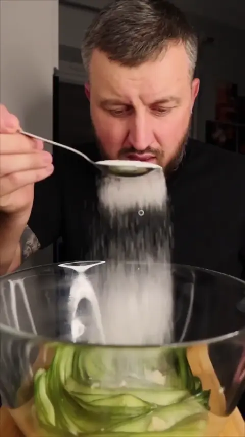 Sprite picked cucumbers. Chef checks.