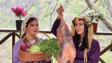 لێنانی سەوزە لەگەڵ قاچی بەرخ - ڕەچەتەیەکی بەتام لە گوندەکە