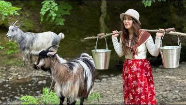 شۆربای چێشتلێنان لە سروشتی گوندەکە! شۆربای ئێسقان!