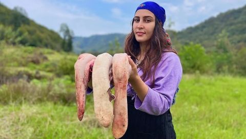 ⁣Lamb tongue with rice beans on a rainy autumn day!