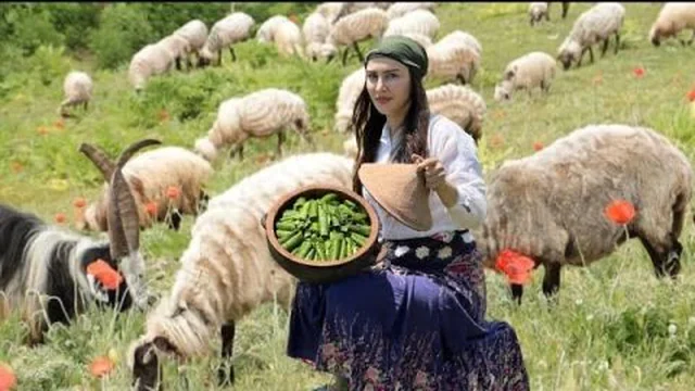 Nomadic life of IRAN! Cooking Dish Called Dolme in Mountain village