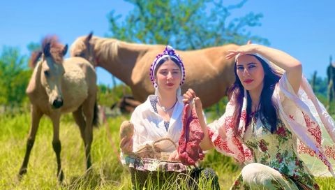 ⁣Cooking  delicious steak with homemade barbecue sauce in the farm