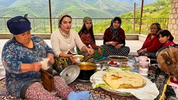 ڕۆژێک لە لادێی ئێران | چێشتلێنانی نەریتی گوند: نیسک کوکو، سوپ و نانی تەندور