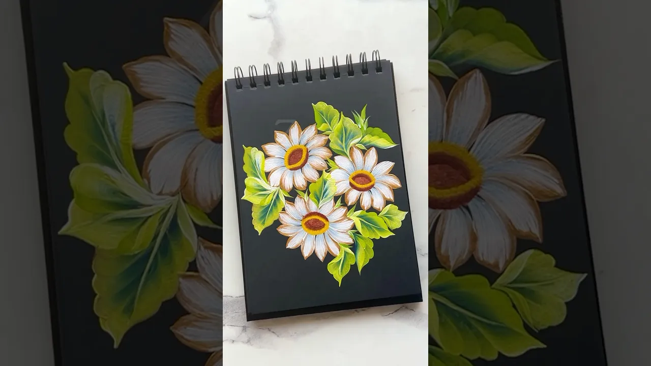 1117 🤍✨🤍GORGEOUS, White & Gold flowers painting using acrylic paints 🎨🤍🫶🤍 #shorts