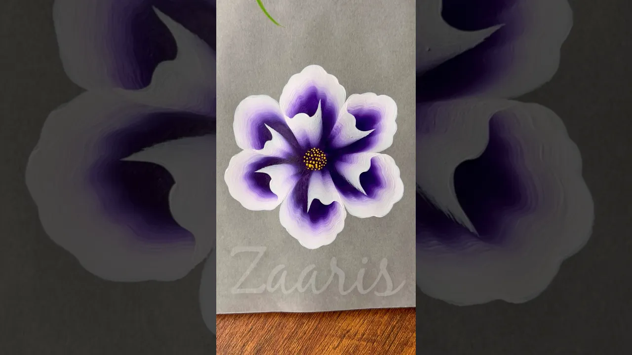 914 💜💯🫶🎨Simple ONESTROKE flower painting using acrylic 🎨💯🫶💜 #flowerpainting #shorts #art