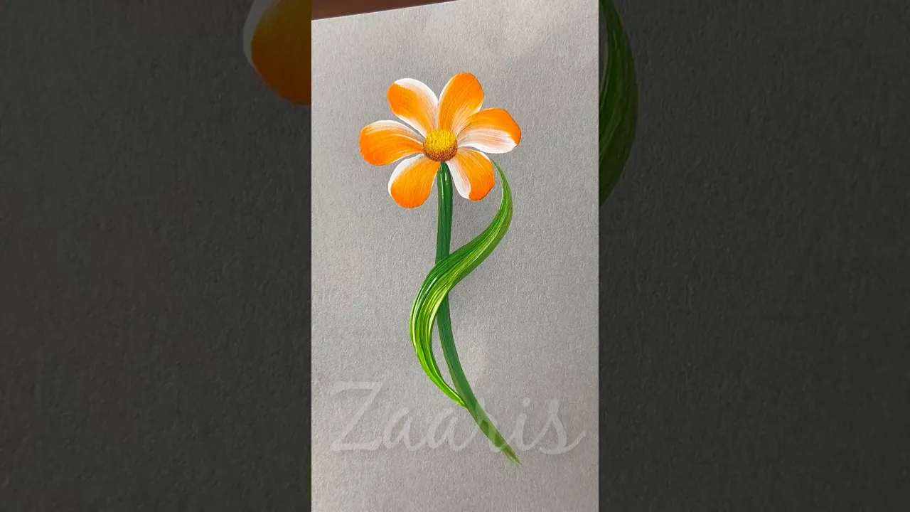 46 🧡Beginner friendly ORANGE 🌼acrylic🖌️🎨#shorts #viral #orange #beginnerfriendly #acrylic #goviral