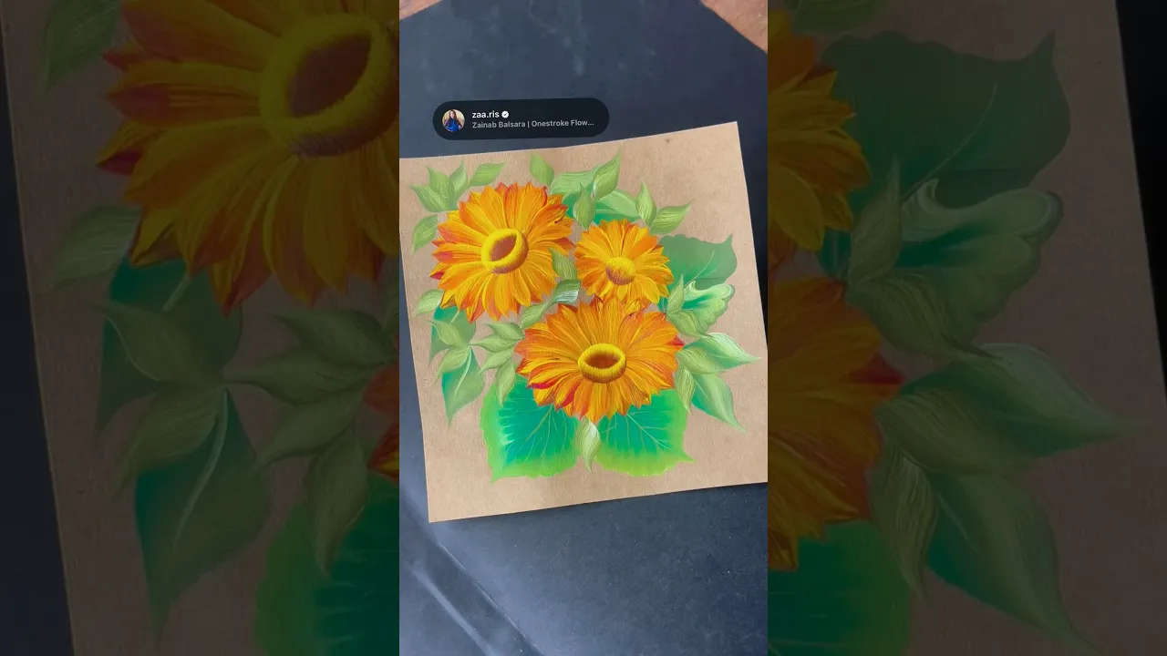 386 🌼🌻YELLOW flowers 🎨🖌️ #shortsfeed #acrylic #yellow #flowers #trendingshorts #ytviral