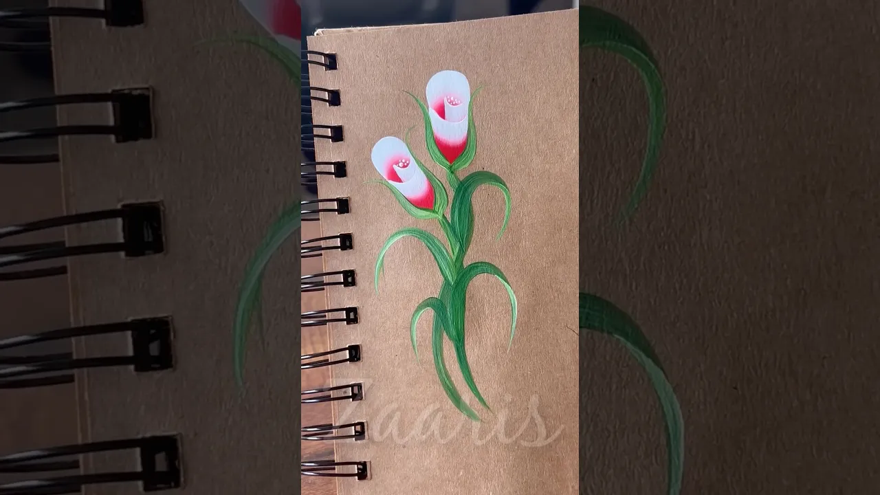 73 🌹RED flower buds painting using acrylic 🎨🖌️#shorts #art #viral #red #reels #viralreels #newreel