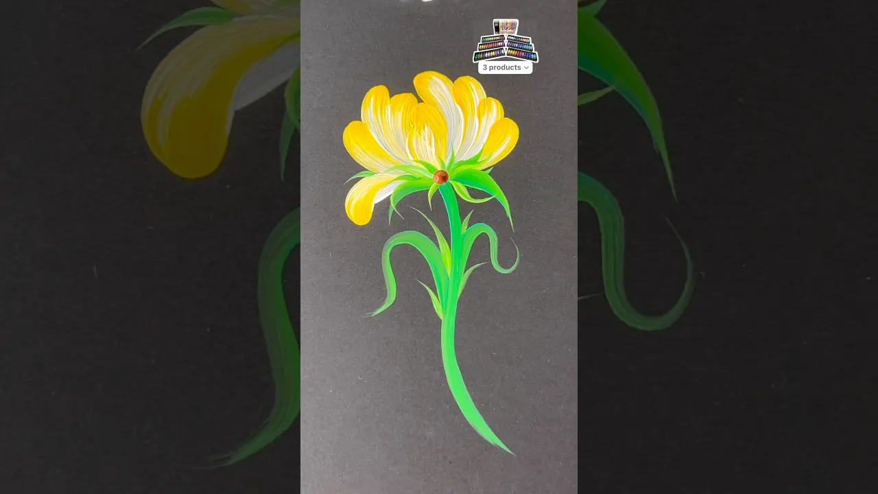 407 💛👌🌼💯🌈Brush stroke techniques 💯🌈👌🌻 #shortsfeed #art #flowerart #flowerpainting #shortsviral