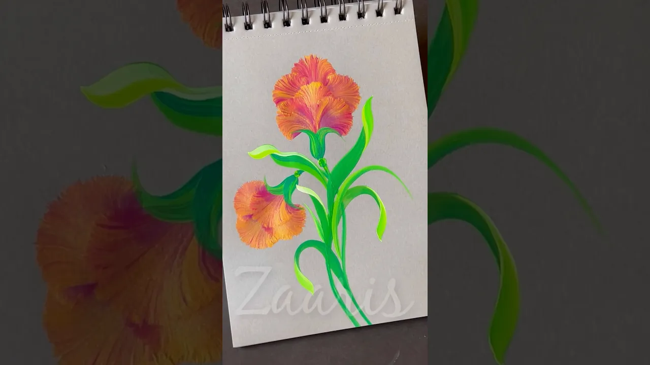 871 🌺🫶💯🎨Simple flower painting using acrylic paints 🎨🫶💖 #shorts
