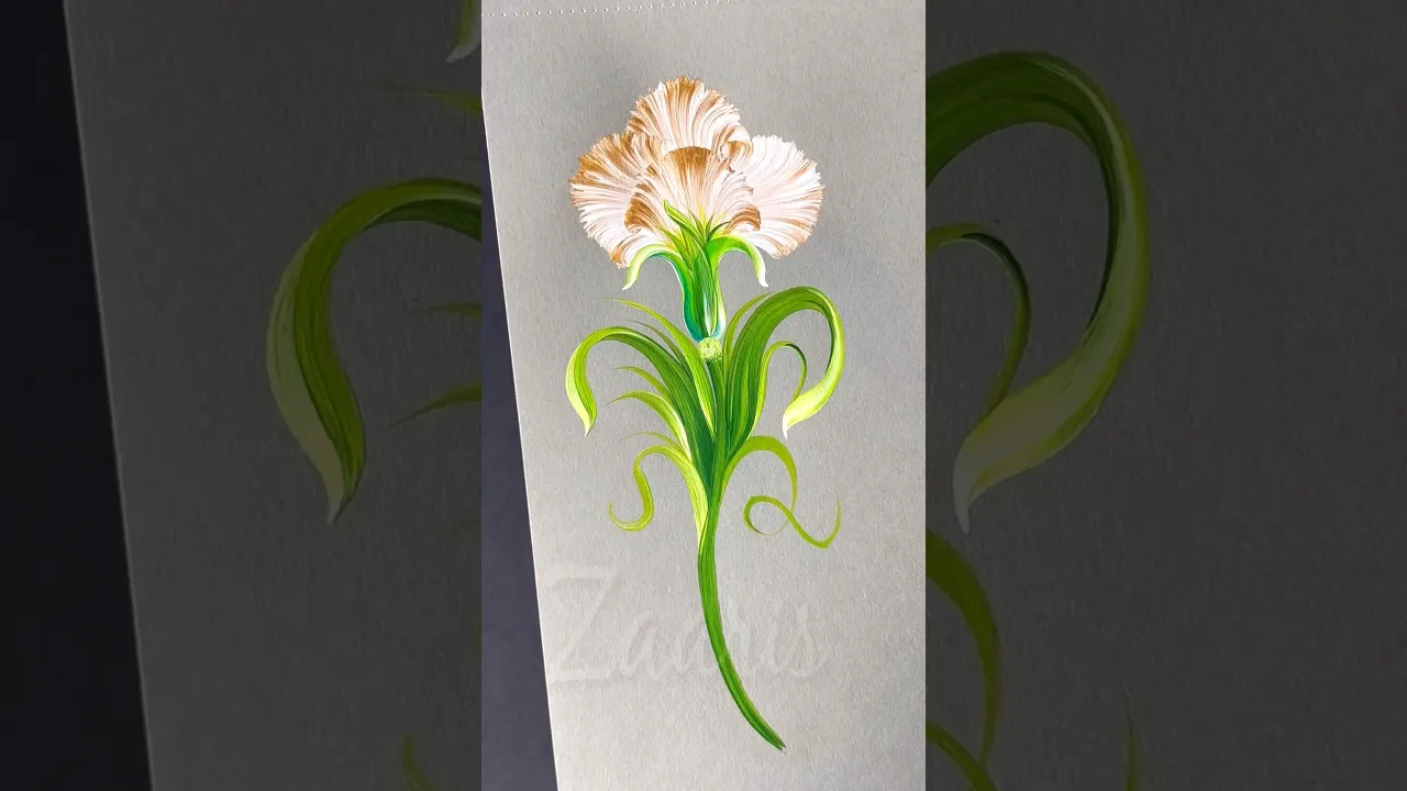 260 Beautiful WHITE & GOLD Flowers painting 🖌️🎨💯🫶 #shorts #flowerpainting #gold #art #viral