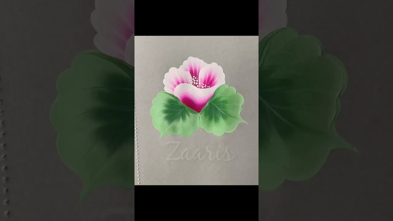85 🌸PINK flower 🌺 acrylic 🖌️🎨 #shorts #art #flowers #viral #pink #beginners #pinterestinspired