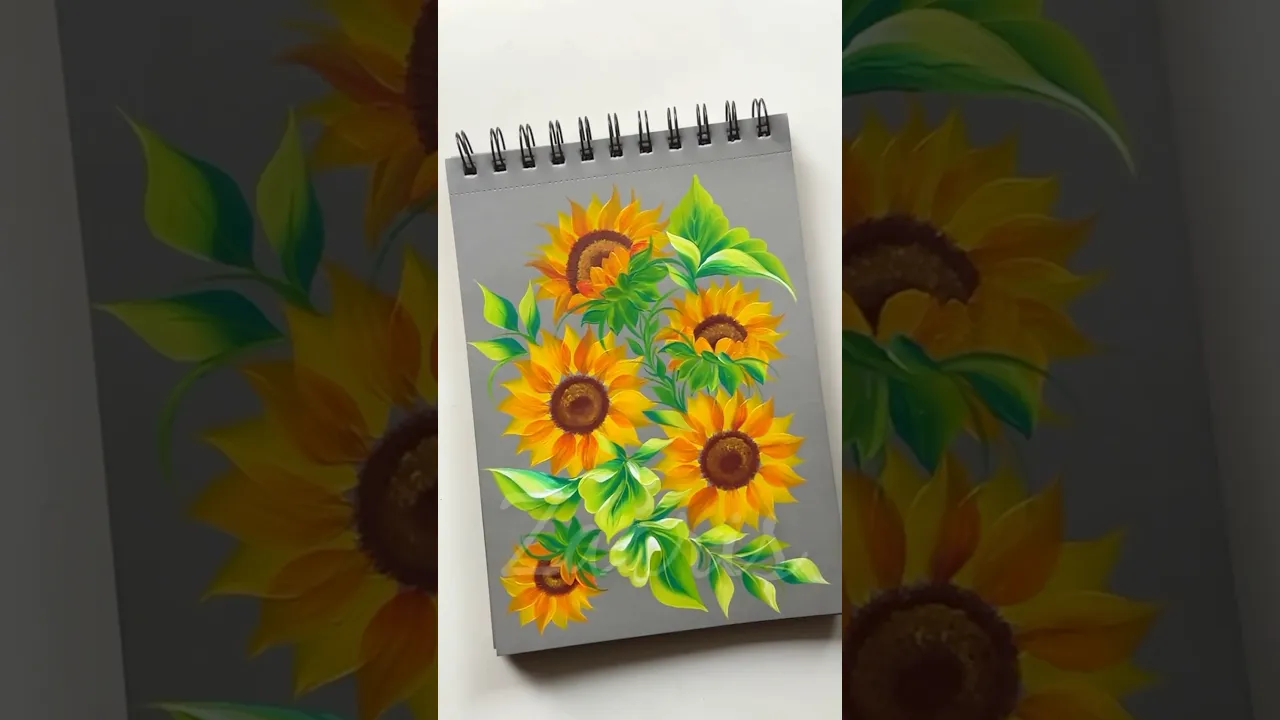 1253 🌻💯🌻SUNFLOWERS painting using acrylic paints 🎨🌻✨💯🫶💖🌻 #shorts