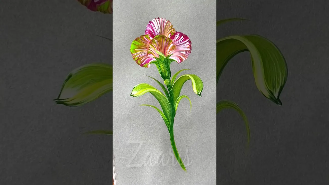 05 💖WOW🫶brush strokes acrylic painting🎨#shorts #art #flowers #viral #brushstrokes #acrylicpainting