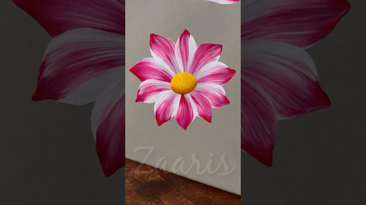 1020 ❤️🌺💯🎨Simple flower painting using acrylic paints 🎨🌺🌼❤️💯 #flowerpainting #shorts #art