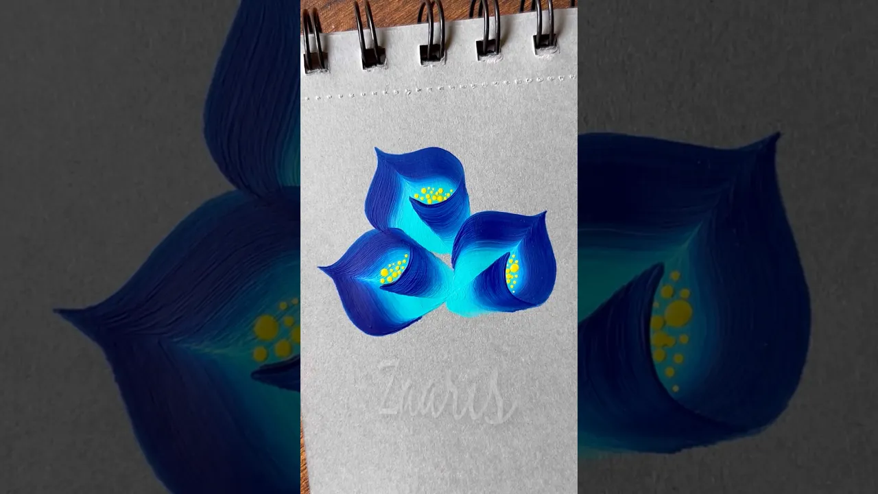 295 Easy painting for beginners 👌💙🩵 #art #beginnerfriendly #zaaris