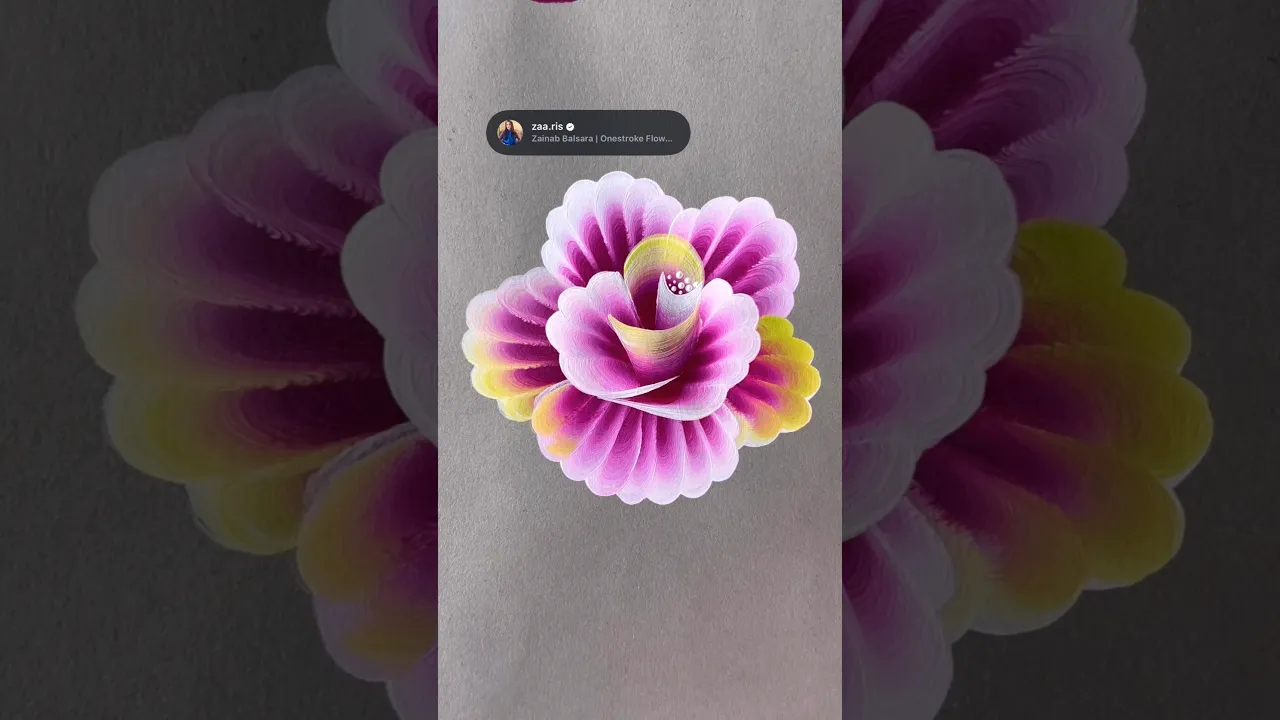 400 🌹🌺👌💯PINK acrylic painting tutorial🫶🎨💖🥀🌹#pinkflowers #flowerpainting #painting #brushpainting