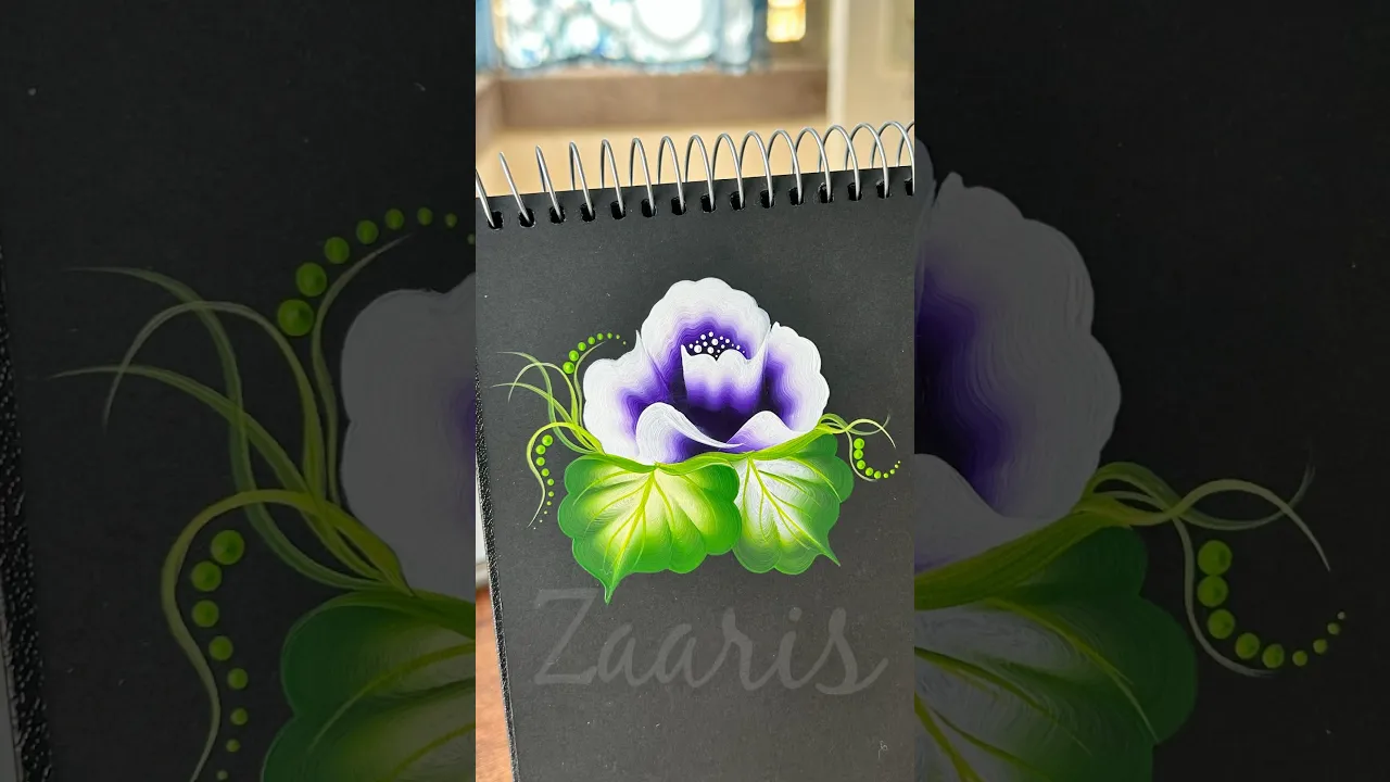 288 💜💯👌Beautiful PURPLE One stroke acrylic flower painting 💜🌺🖌️🎨 #shorts #art #flowerpainting