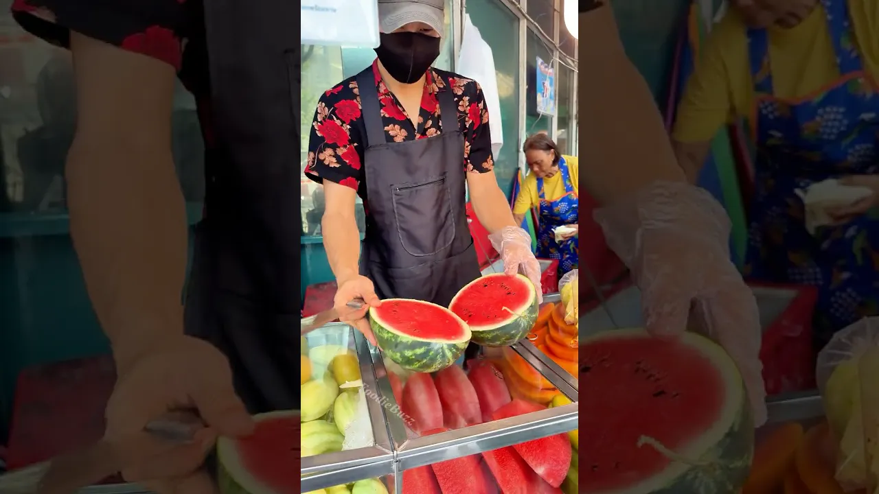 So Juicy, So Red Perfect Watermelon Cutting in Thailand