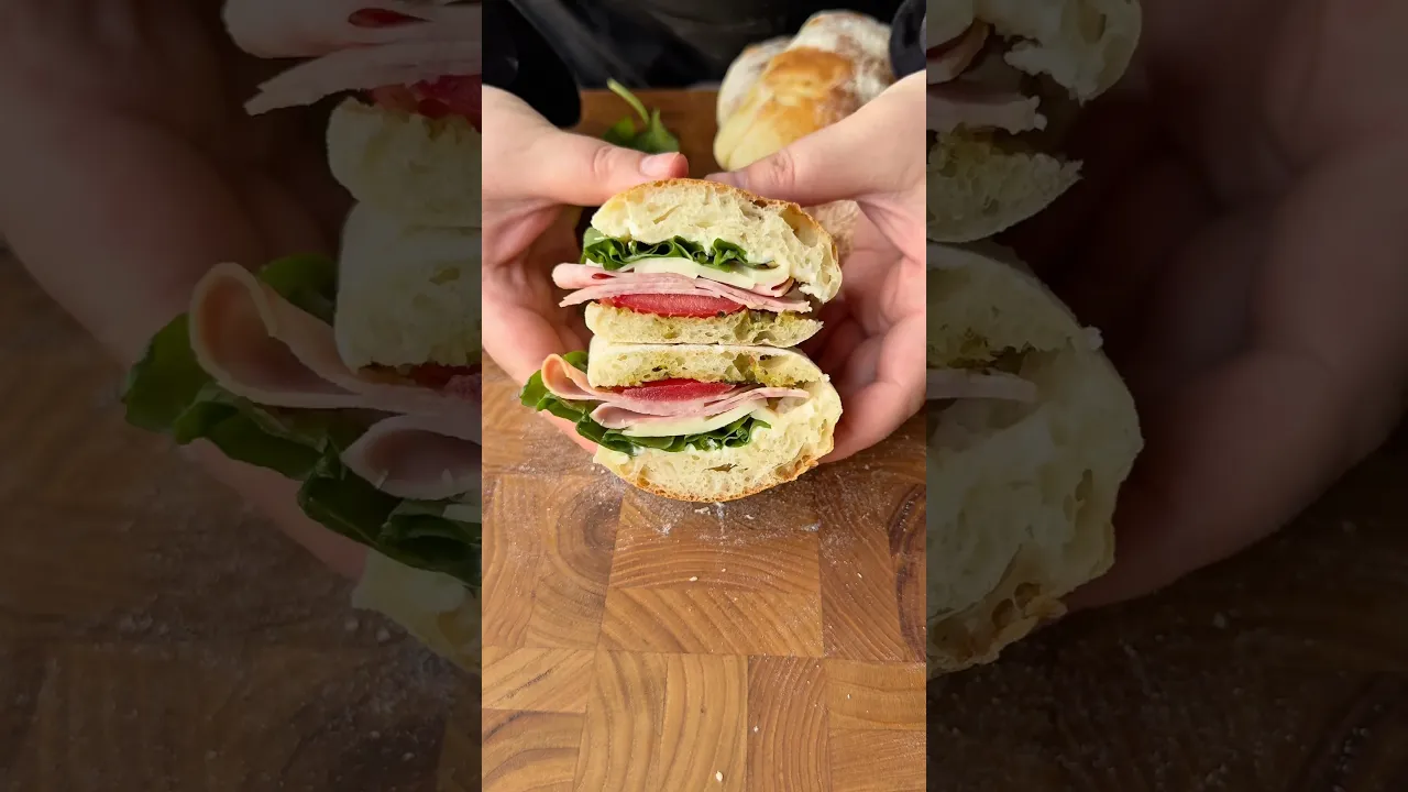 Ciabatta sandviç 🥙 #ciabatta #sandwich #ekmek #bread #food #globalcuisine #recipe #pratiktarifler