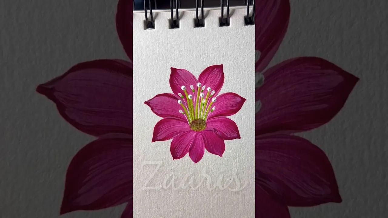364 Pink acrylic beginner friendly 🌸 painting #flowerart #art #painting #flowerpainting