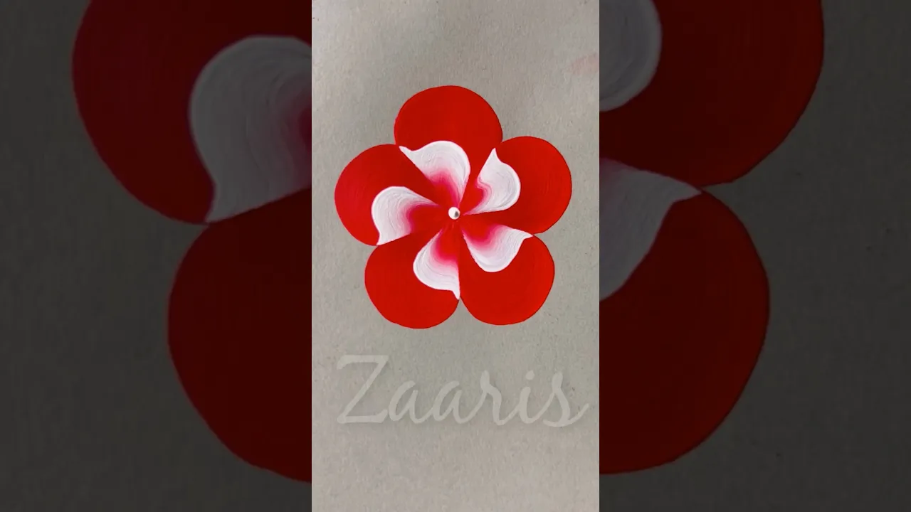 1051 ❤️🤍Easiest Onestroke flower painting trick using acrylic paints 🎨 #flowerpainting #shorts #art