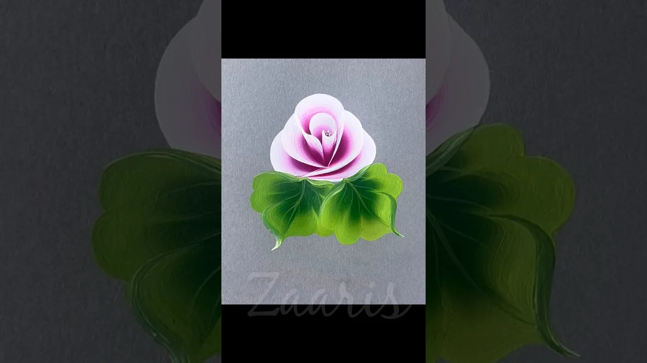 59 💯Easy PINK💖ROSE acrylic 🖌️🎨 for beginners🫶#shorts #pinkrose #viral #beginners #acrylicpainting