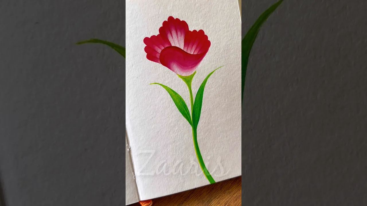941 ❤️🤍🎨💯Easiest flower painting using acrylic paints 🎨💯❤️🌿 #flowerpainting #shorts #art
