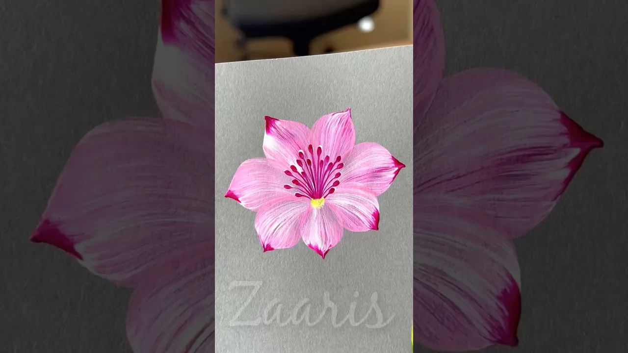 148 PINK flower🌸 painting for beginners 👌🎨🖌️ #shorts #art #beginners #flowers #pink #flowerpainting