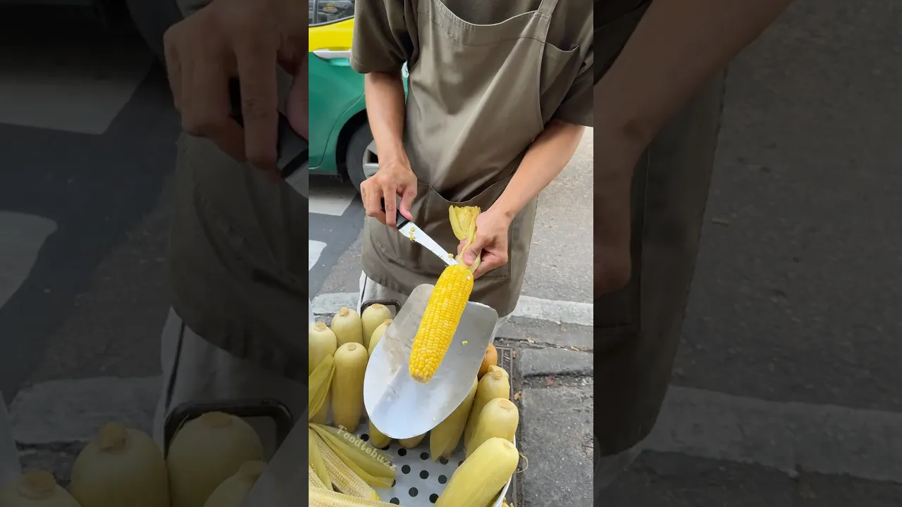 So Sweet & Golden Corn Peeling in Bangkok