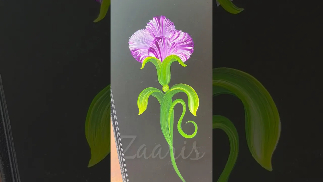 162 💜💚👌CARNATION💯🌸Acrylic 🖌️🎨Beginner Friendly 🫶 #shorts #viral #art #floraart #carnations #wow