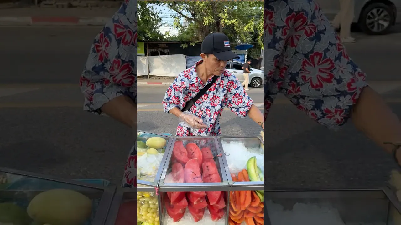 So Satisfying Fruit Peeling in Bangkok Fruit Cutting Skills