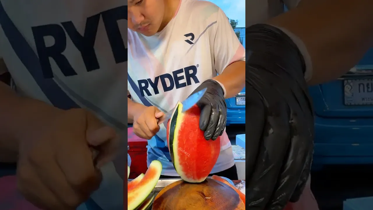 Perfect Red & Sweet Watermelon Cutting in Thailand