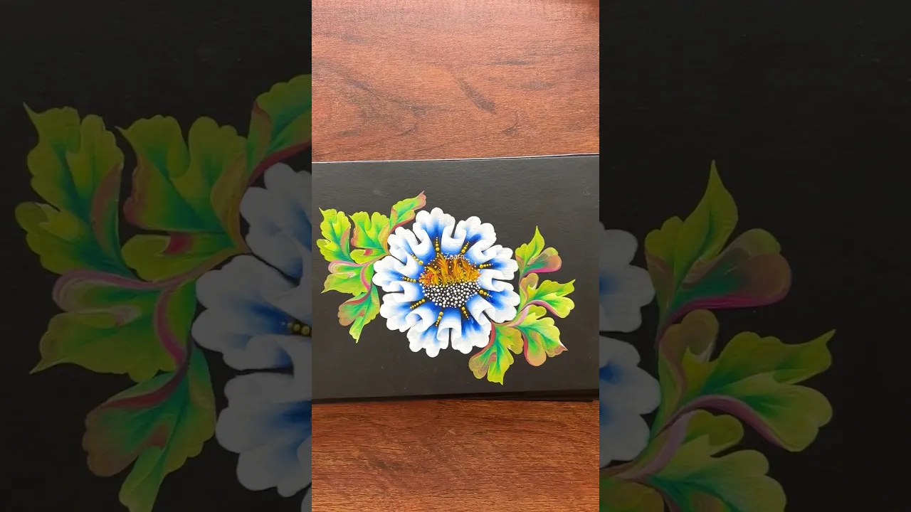 1365 🫠💙Super Fun 3D ONESTROKE BLUE Flower painting🤗 #shorts