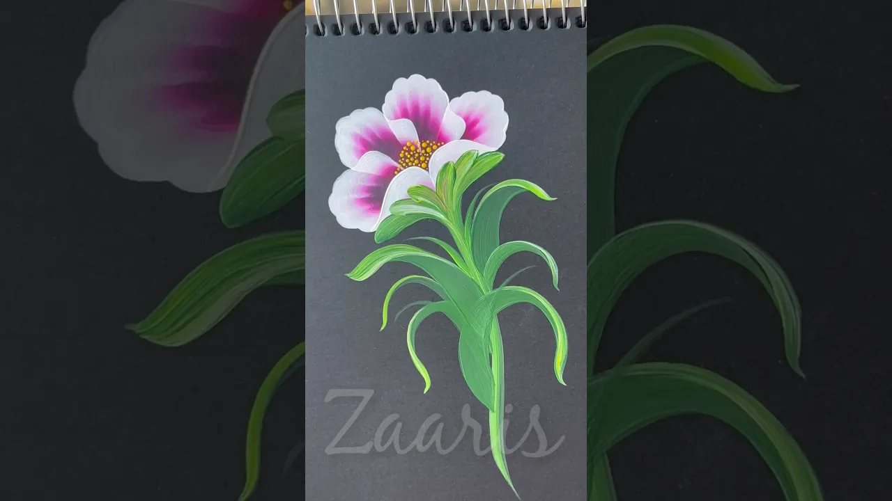90 PINK🩷WILD flower🌺 acrylic painting🖌️🎨 #shorts #pink #wildflowers #viral #photopic #acrylic #art
