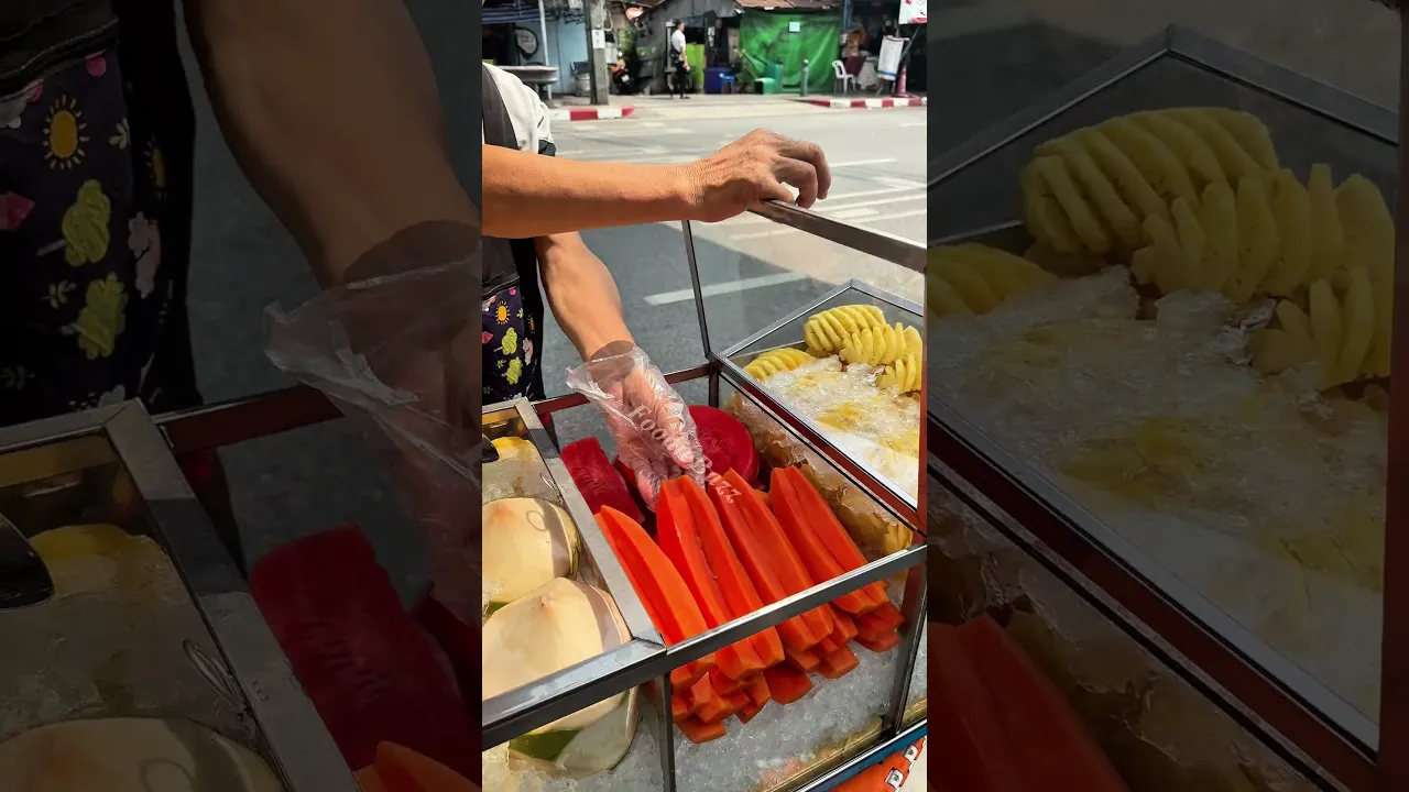 Fresh Thai Fruit Cutting in Bangkok