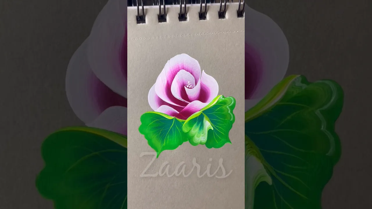 316 One Stroke flower 🌺 art ｜ Acrylic 🎨🖌️ #beginnerfriendly #flowerart #painting #flowerdrawing