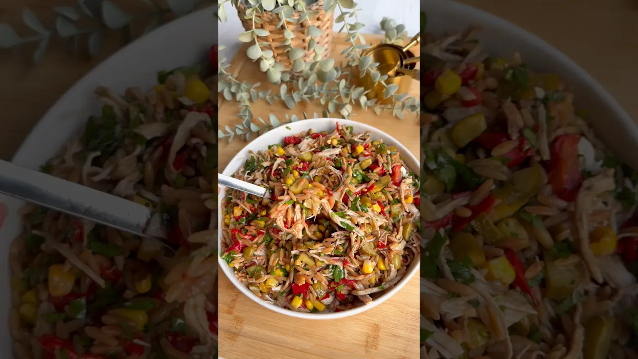 Tavuklu arpa şehriye salatası😍 #globalcuisine #tarif #recipe #food #salatatarifi #cooking #dessert