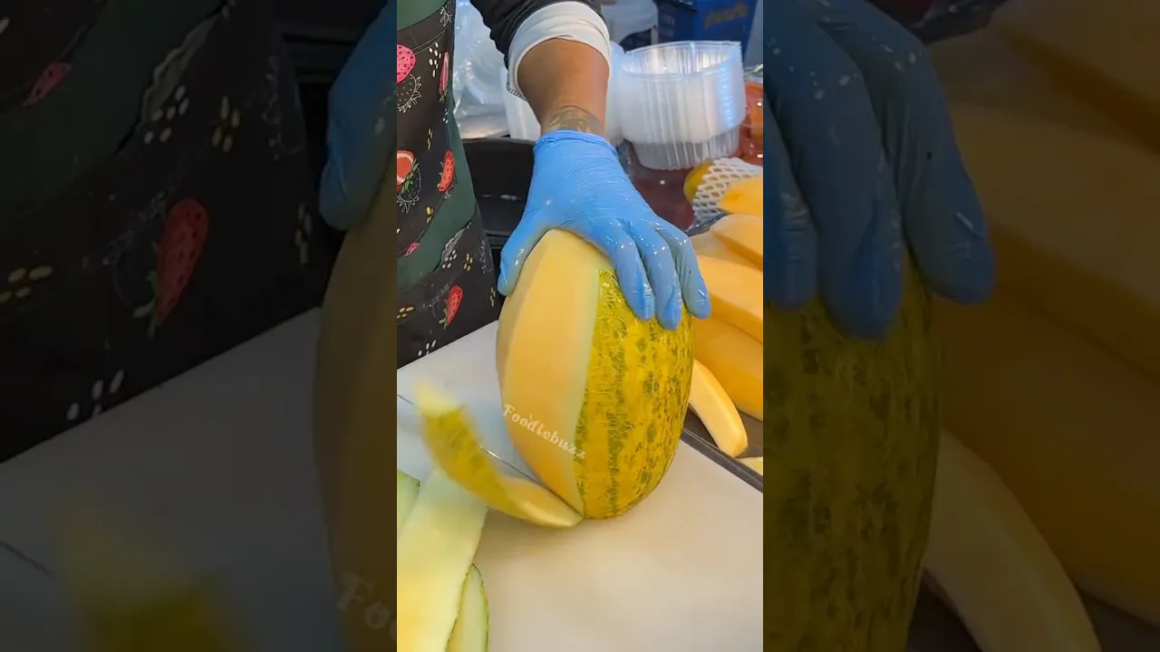 Sweet Orange Melon Sliced Fresh in Bangkok