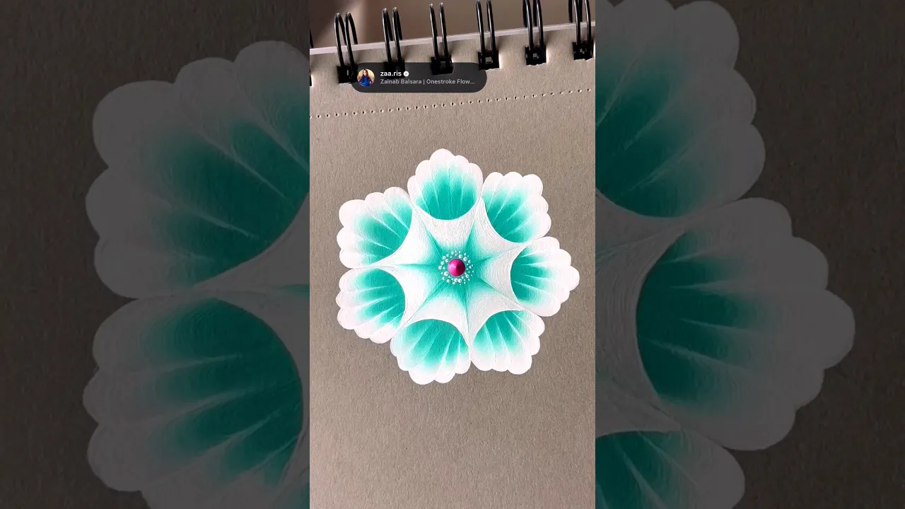 479 🩵🤍 PRETTY ONE STROKE FLOWER PAINTING 🖌️🎨