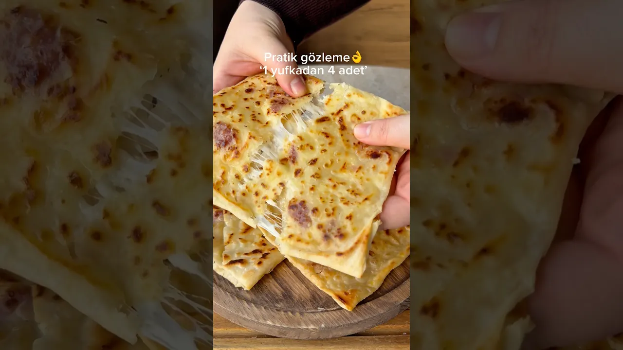 Pratik gözleme 1 yufkadan 4 adet👌 #recipe #tarif #food #pratiktarifler #globalcuisinea