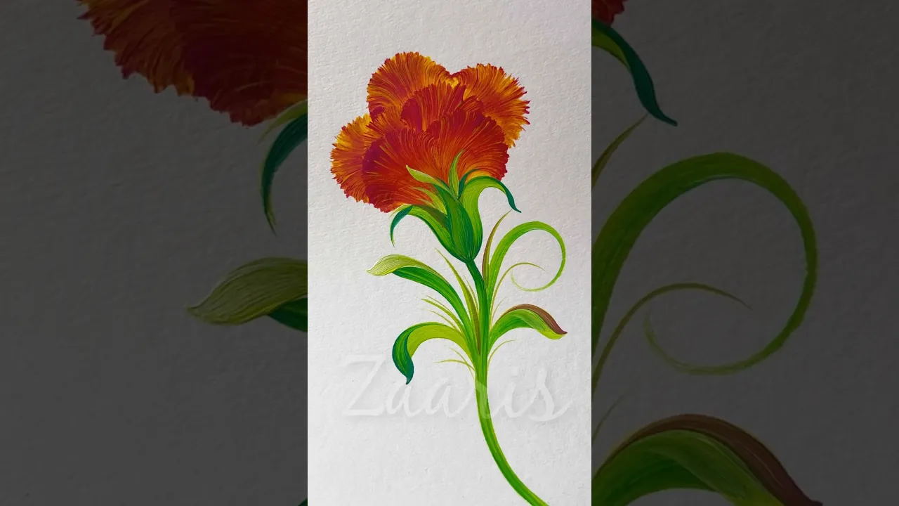 921 💛❤️🎨💯🌿Simple flower painting using acrylic paints 💛❤️💯🌿 #flowerpainting #shorts #art